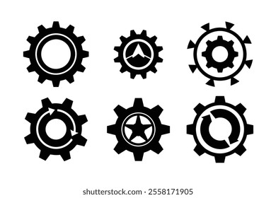 Gear Icons Set – High-Quality Vector Icons for Technology and Engineering