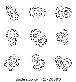 Gear  icons set.  Gear  pack symbol vector elements for infographic web