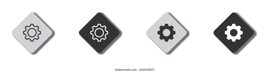 Gear icons set. Settings symbol. Vector illustration.