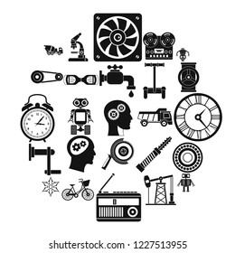 Gear icons set. Simple set of 25 gear vector icons for web isolated on white background