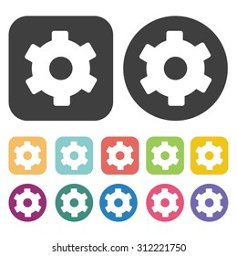 Gear icons set. Vector Illustration eps10.  