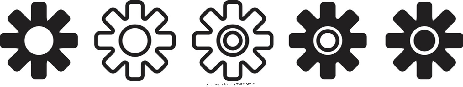 Gear icons for settings and configuration
