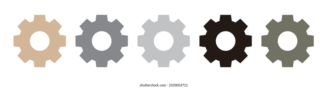 Iconos del engranaje. Imagen vectorial simple.