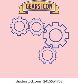 Gear icons template color editable. Gear symbol vector sign isolated on white background.