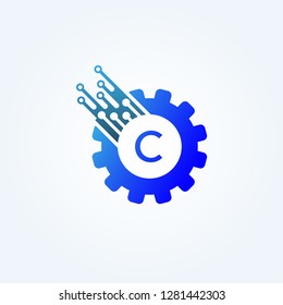 Gear icons templates, vector logo technology for business corporate, elements, illustration