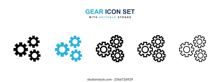 Gear icons vector collection pack.