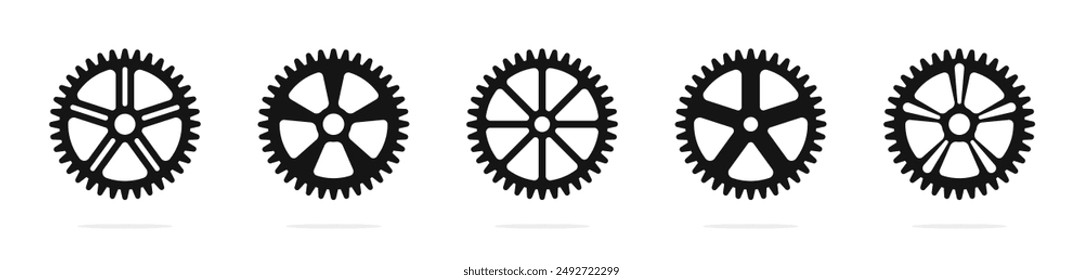 Gear icons. Gear vector icons. Gear wheel icon set. Gear icon set