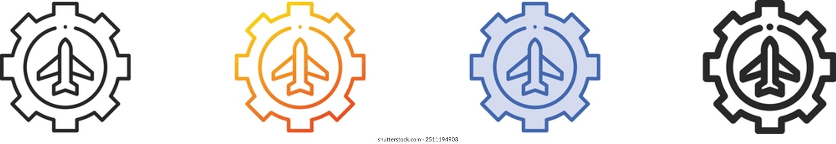 gear icon.Thin Linear, Gradient, Blue Stroke and bold Style Design Isolated On White Background