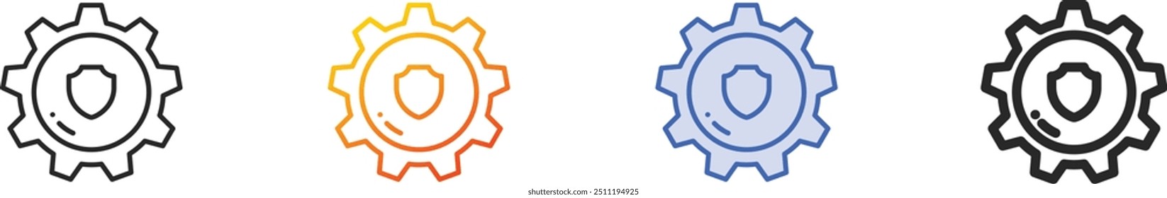 gear icon.Thin Linear, Gradient, Blue Stroke and bold Style Design Isolated On White Background