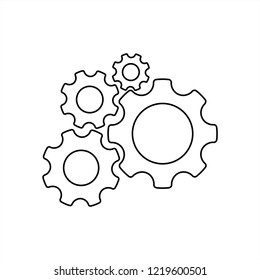 Gear Illustration In Line Art Style