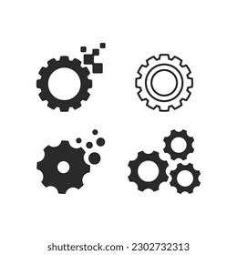 Gear illustration logo icon vector flat design template