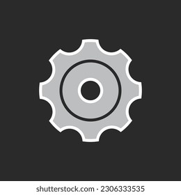 Gear illustration logo icon vector flat design template