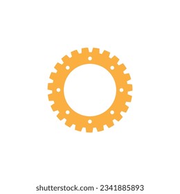 Symbol für das Logo der Zahnradgrafik, Vektorflachvorlage und Symbol