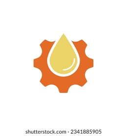 Gear illustration logo icon vector flat design template and symbol
