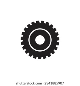 Gear illustration logo icon vector flat design template and symbol
