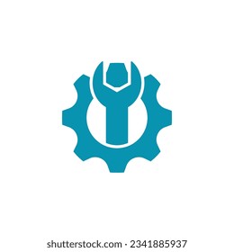 Gear illustration logo icon vector flat design template and symbol