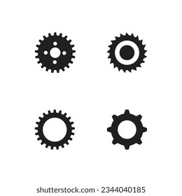 Gear illustration logo icon vector flat design template and symbol