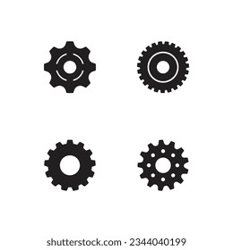 Icono de la ilustración del engranaje vector plantilla de diseño plano y símbolo