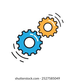 Gear illustration logo icon vector flat design template