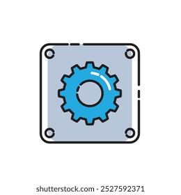 Gear illustration logo icon vector flat design template