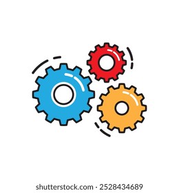 Gear illustration logo icon vector flat design template