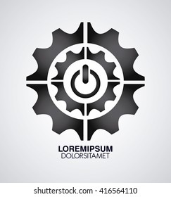 Gear illustration. Machine icon. Cog design