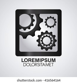 Gear illustration. Machine icon. Cog design