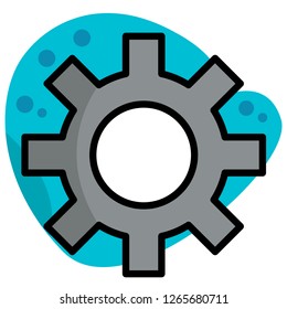 gear illustration with shadow efect