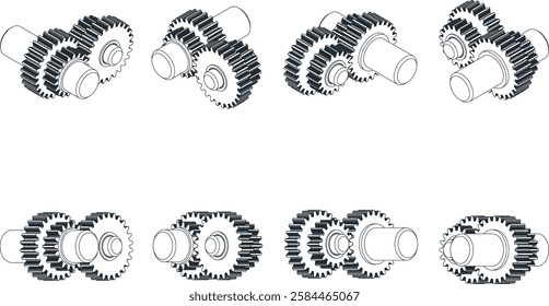 Gear illustration vector line art