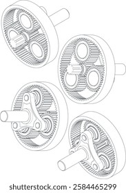 Gear illustration vector line art