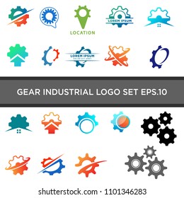 gear industrial logo set vector template