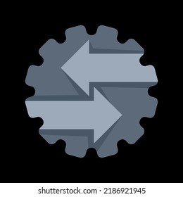 gear industries and arrows logo design