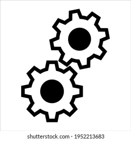 gear, industry black filled vector icon isolated