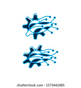 gear industry logo technology icon vector