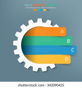 Gear info graphic design. Clean vector.