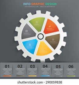 Gear info graphic design, Data concept design. Clean vector.