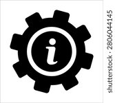 Gear Info Icon, vector graphics