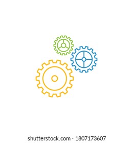 Gear with infographic line illustration vector design