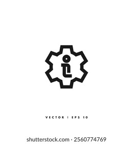 Gear Information Icon. Editable Stroke