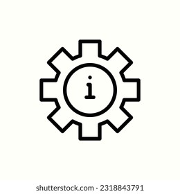 gear, information, support icon, isolated outline style icon in light background