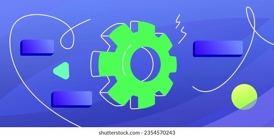 Gear inside an abstraction forms. The concept of settings. Good for animation. Vector illustration for your business.
