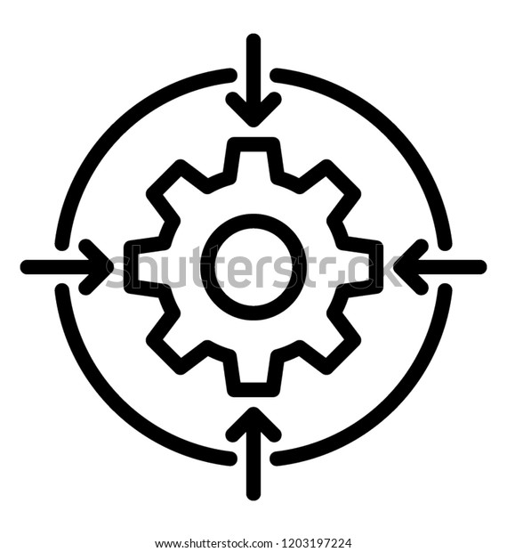 Gear Inside Focus Point Showing Symbol Stock Vector Royalty Free