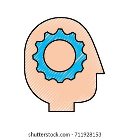 gear inside head human profile business concept