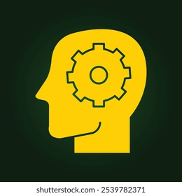 Gear inside head trendy artwork beauteous abstract vector illustration colorful applicable design.eps