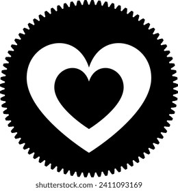 Elementos de ilustraciones vectoriales del engranaje dentro del corazón