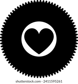 Gear inside heart, vector illustrations elements