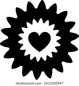 Elementos de ilustraciones vectoriales del engranaje dentro del corazón