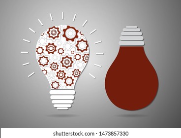 The gear inside the light bulb. Strategy idea symbol icon. Logo design. Creative solutions concept. Vector illustration for your design.