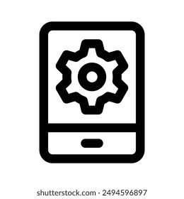 Gear inside mobile, concept icon of mobile setting