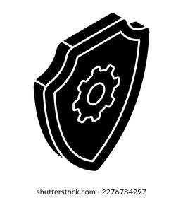 Zahnräder innerhalb des Schildes, Symbol der Sicherheitseinstellung 